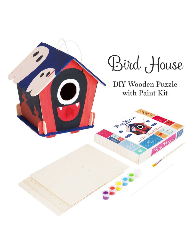 Hands Craft 3D Wooden Birdhouse w/Paint Kit