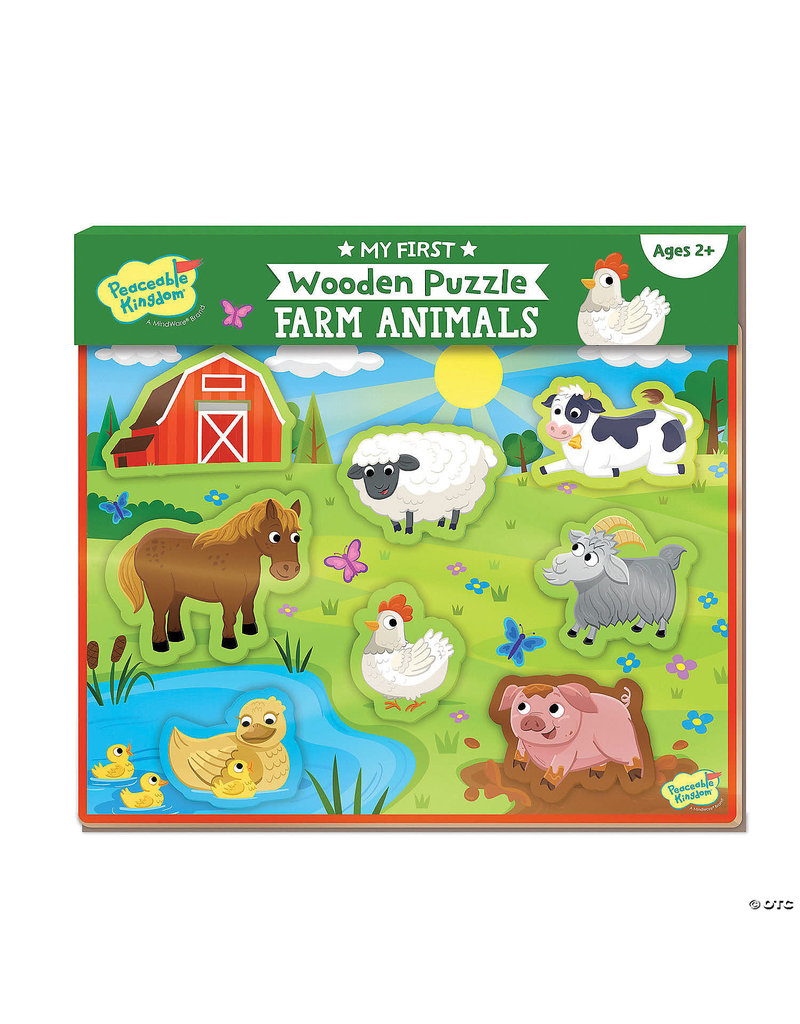 Peaceable Kingdom My First Wooden Puzzle: Farm Animals