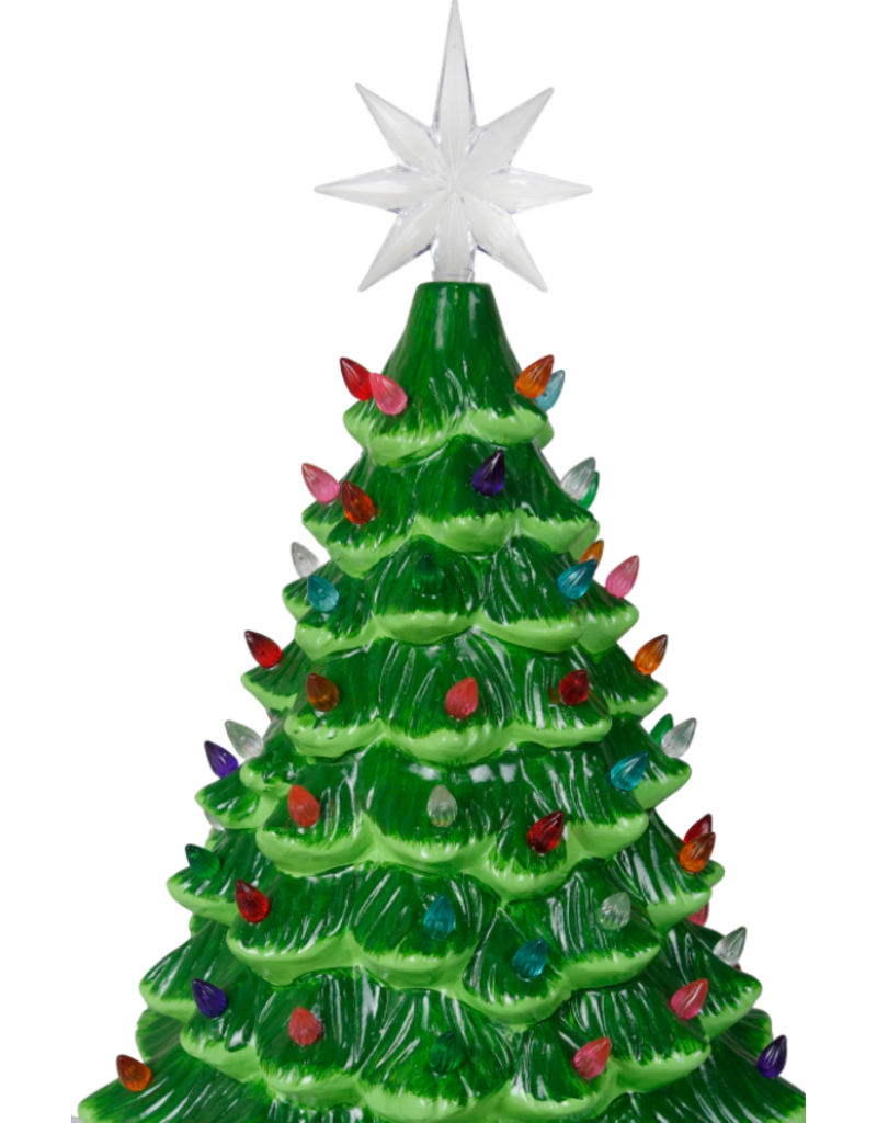 Opportunities 16" Green Ceramic Light Up Christmas Tree