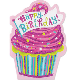 Peaceable Kingdom Foil Cupcake Birthday Card