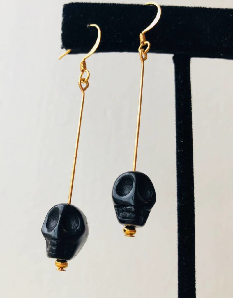 black skull earrings