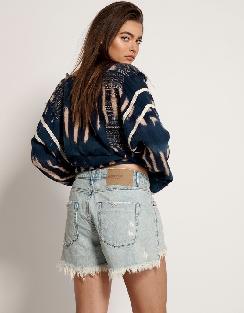 mid waist denim shorts