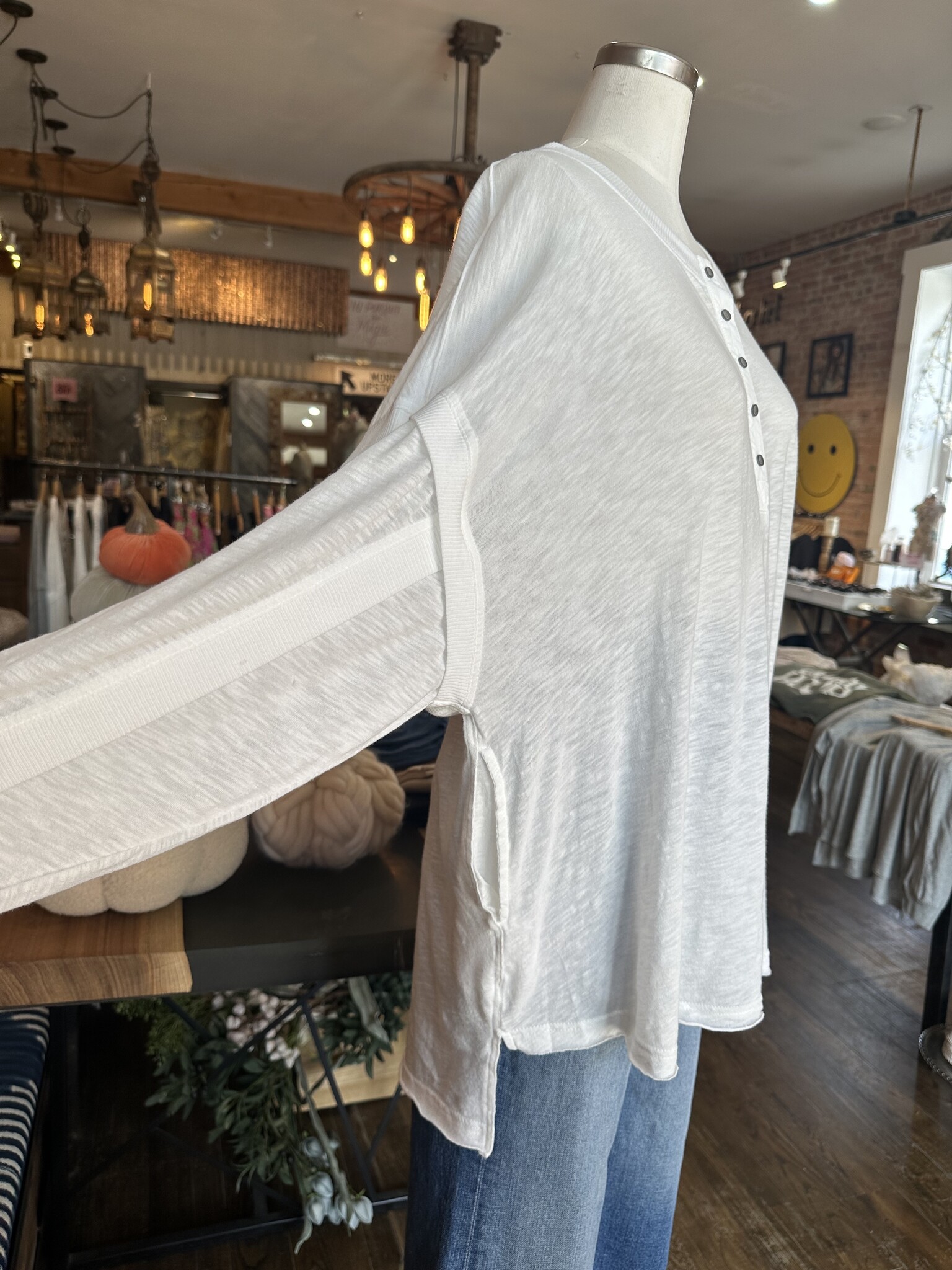 Fp Movement Free People One Up Long Sleeve Top In Blue Egret At