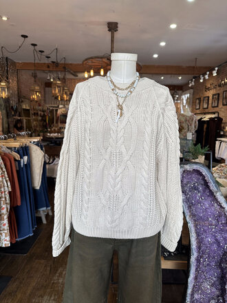 Free People FREE PEOPLE FRANKIE CABLE SWEATER