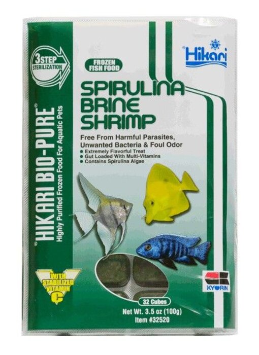 HIKARI SALES USA Hikari Brine Shrimp W/Spirulina 3.5oz Cube