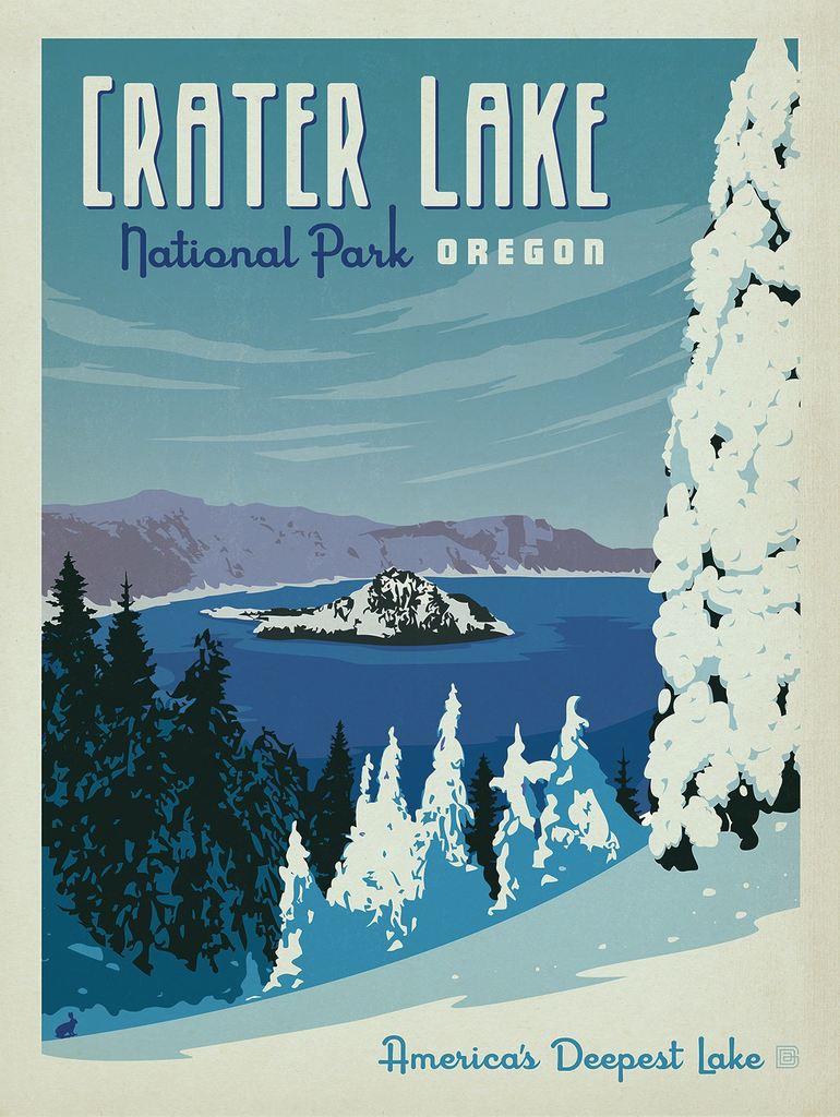 Crater Lake National Park 18x24 Poster - Budd + Finn