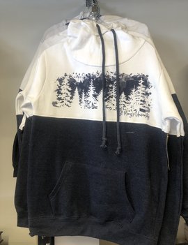 Women's High Neck Hoodie Navy/White Medium