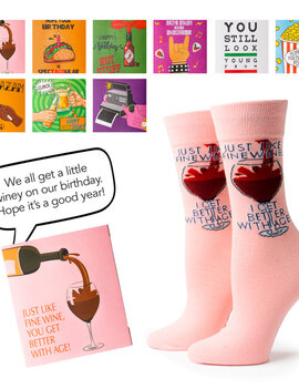 Two Left Feet Birthday Card and Sock Duo