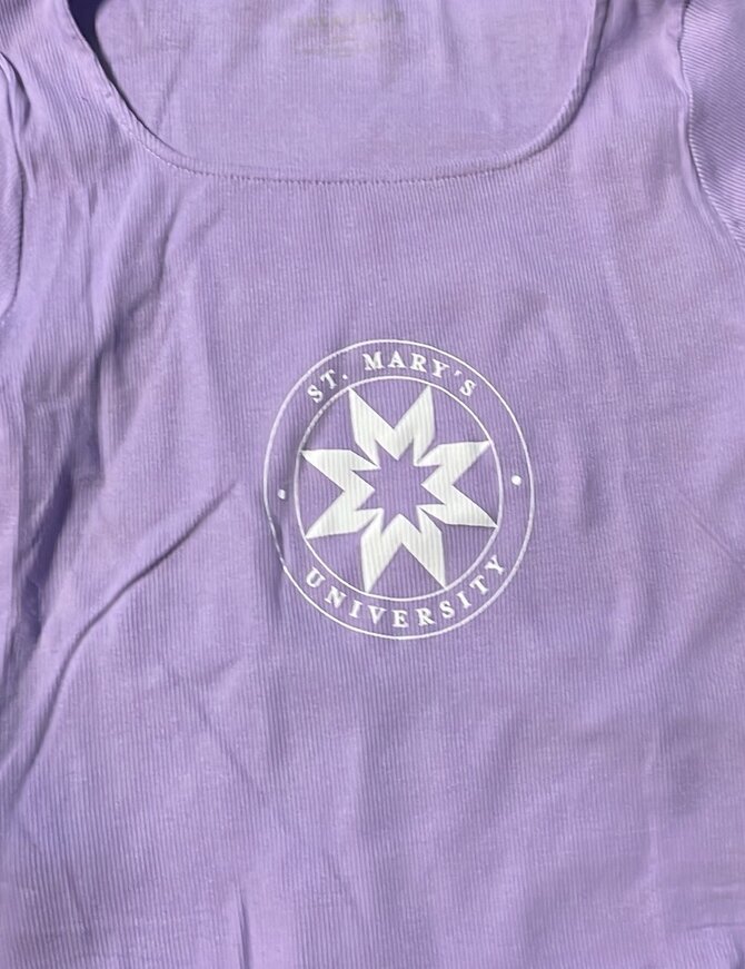 Scalloped Short Hem Seal Ladies Tee