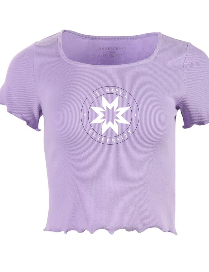 Scalloped Short Hem Seal Ladies Tee