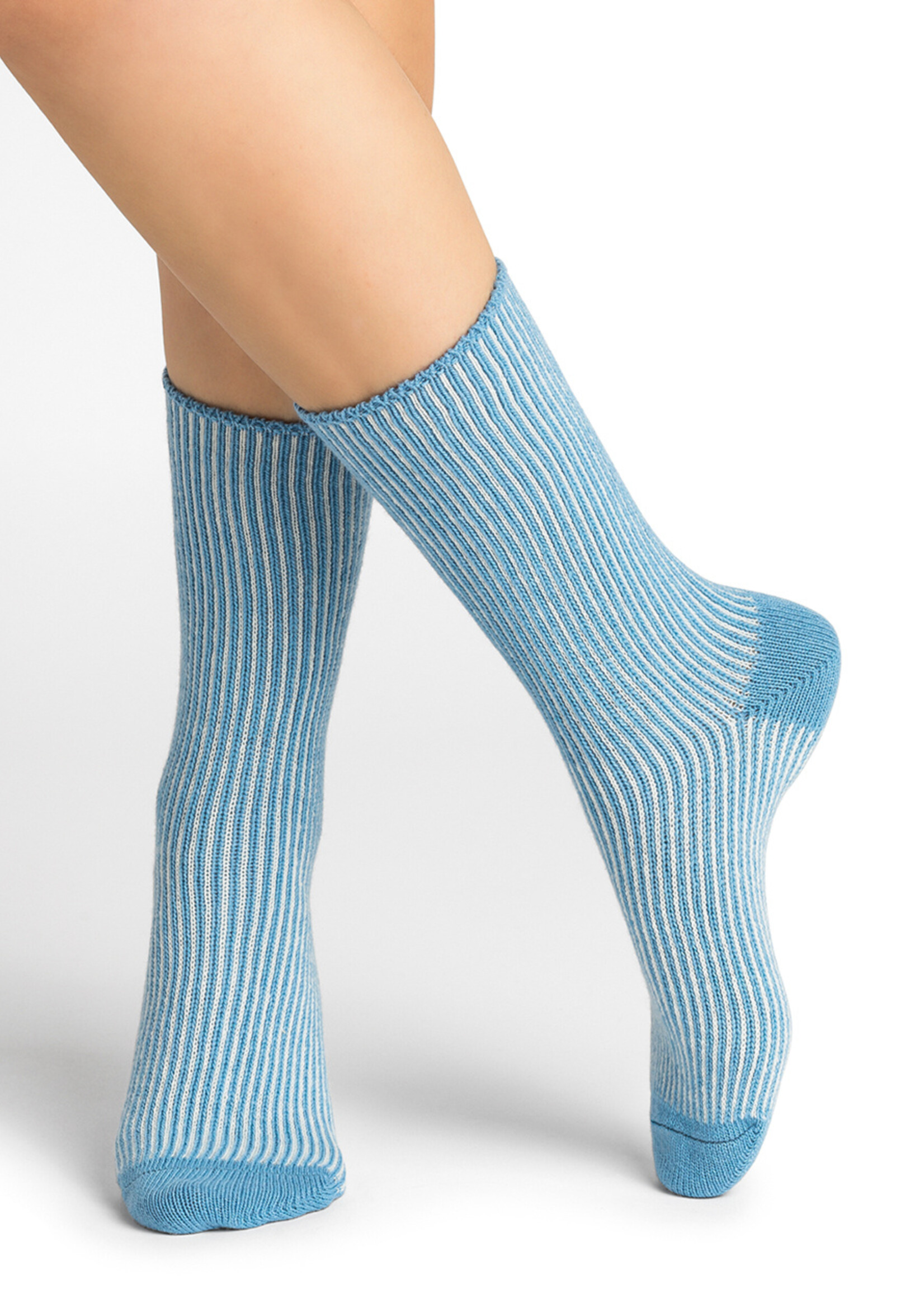 Bleu Forêt Chaussettes BF cachemire milleraies 6454