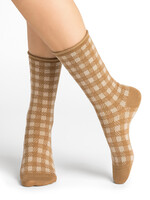Bleu Forêt Chaussettes BF laine fine damier 6449