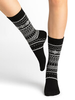 Bleu Forêt Chaussettes BF cachemire motif norvégien 6452