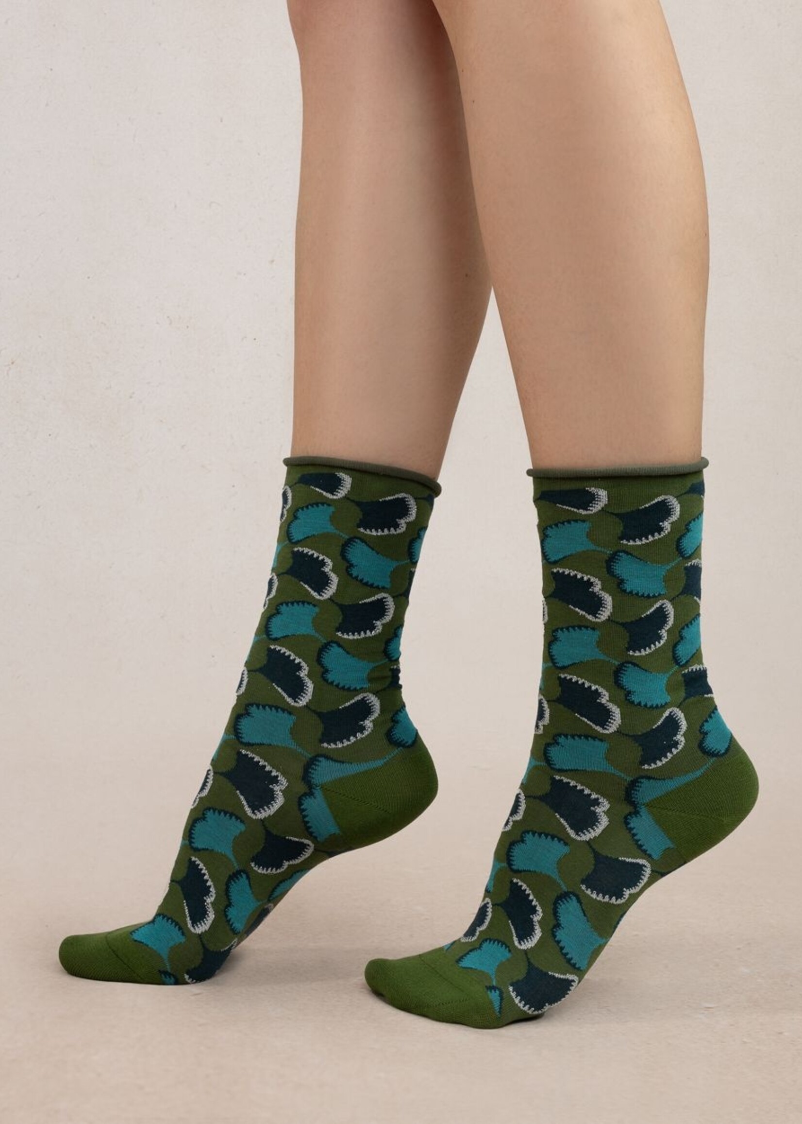 Bleu Forêt Chaussettes BF veloutées Ginkgo 6497