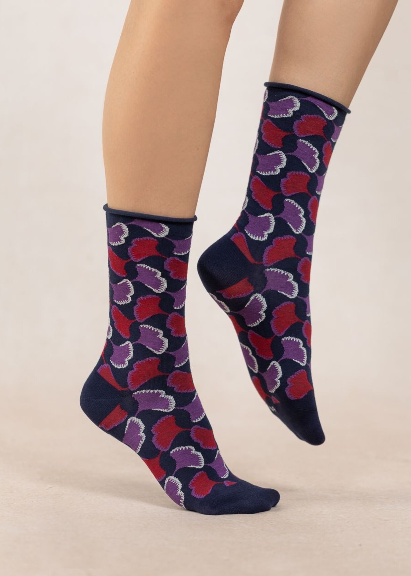 Bleu Forêt Chaussettes BF veloutées Ginkgo 6497