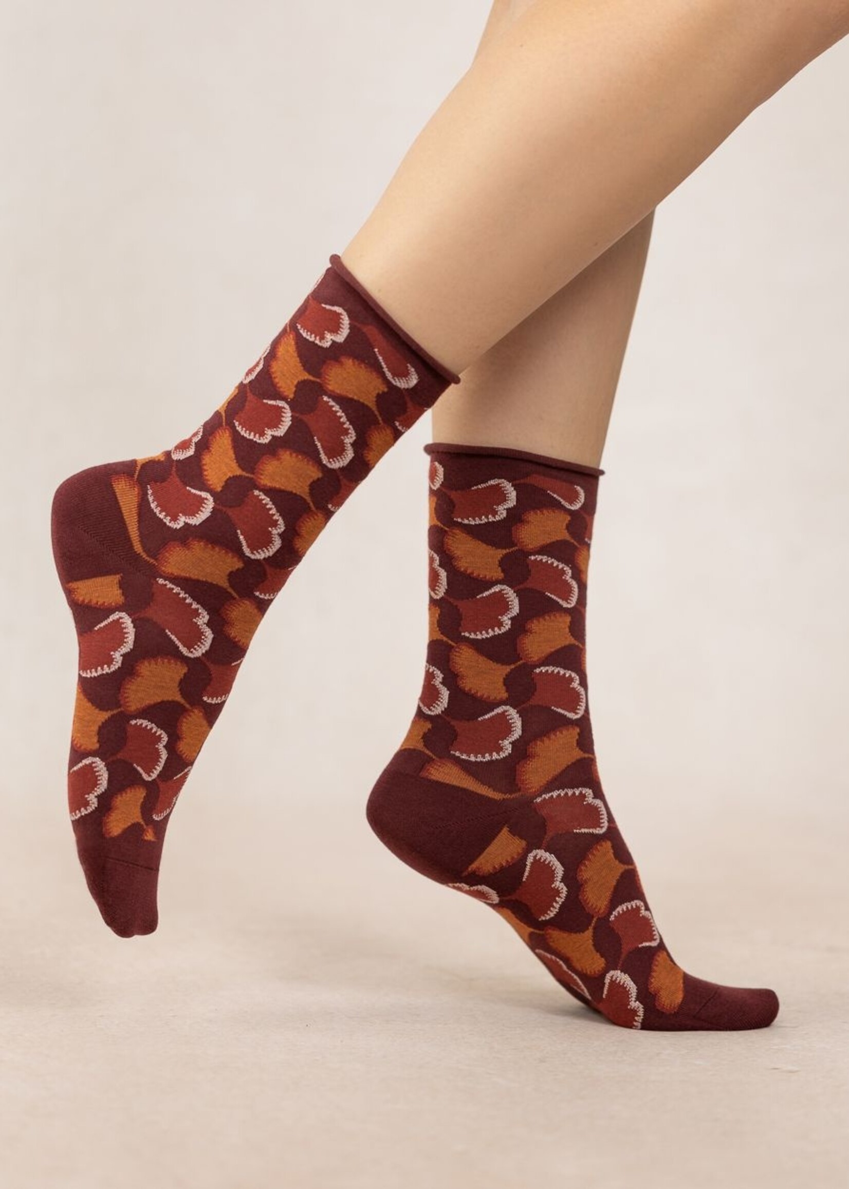 Bleu Forêt Chaussettes BF veloutées Ginkgo 6497