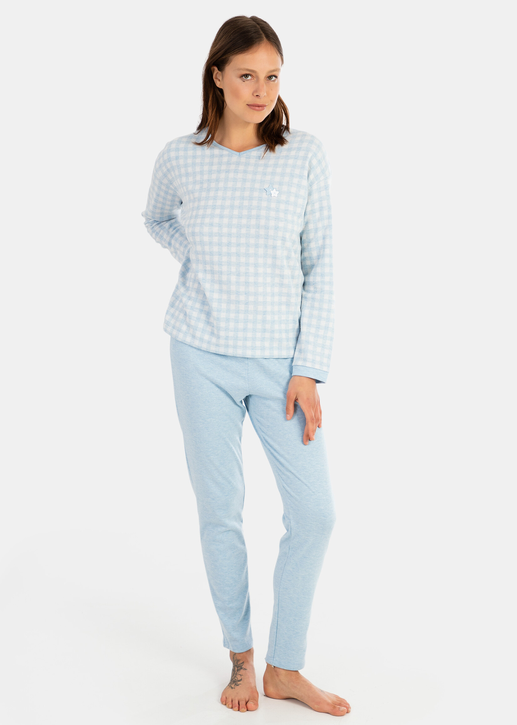 Massana Pyjama Massana Blue Vichy P741263