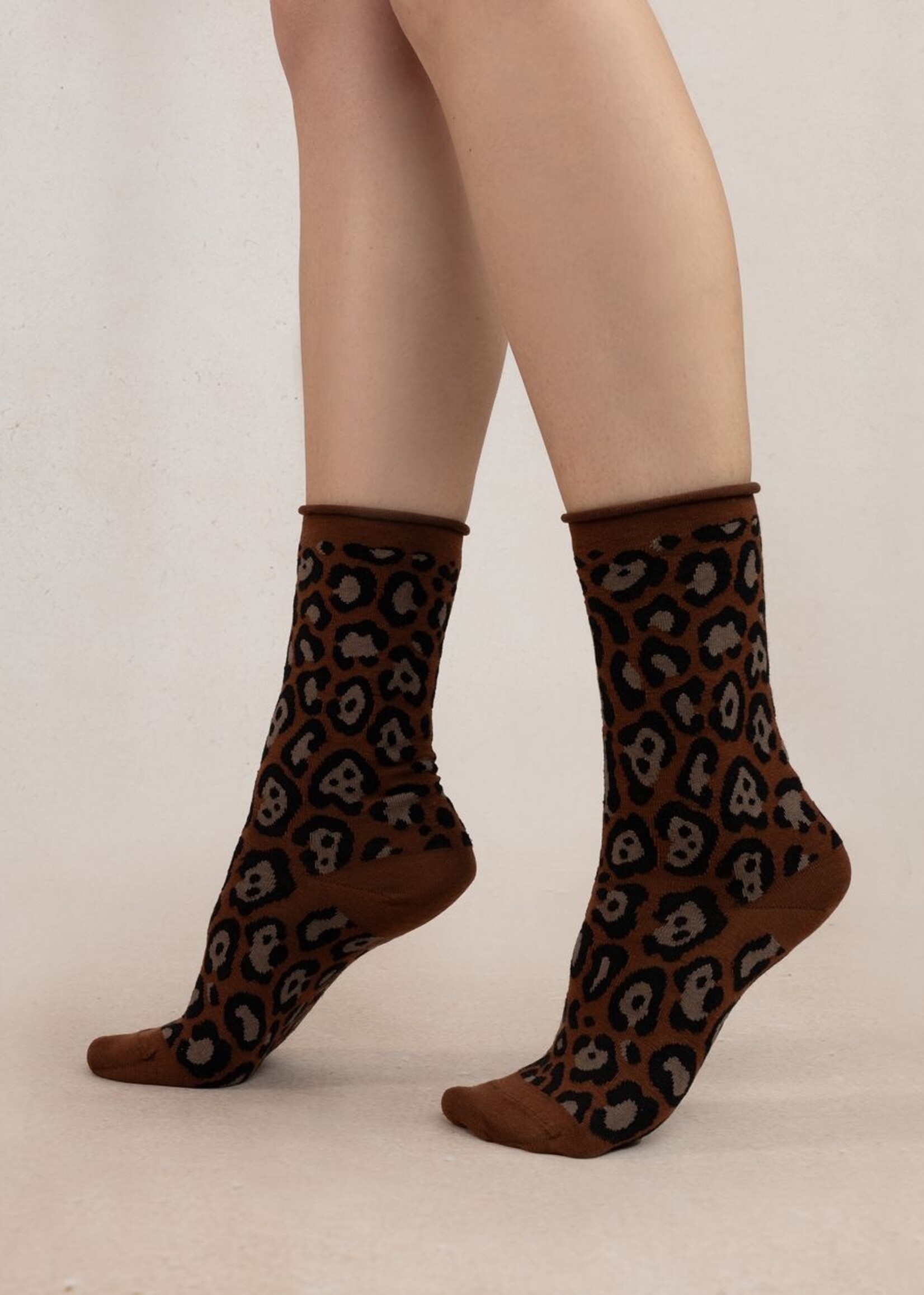 Bleu Forêt Chaussettes BF laine Léopard 6448