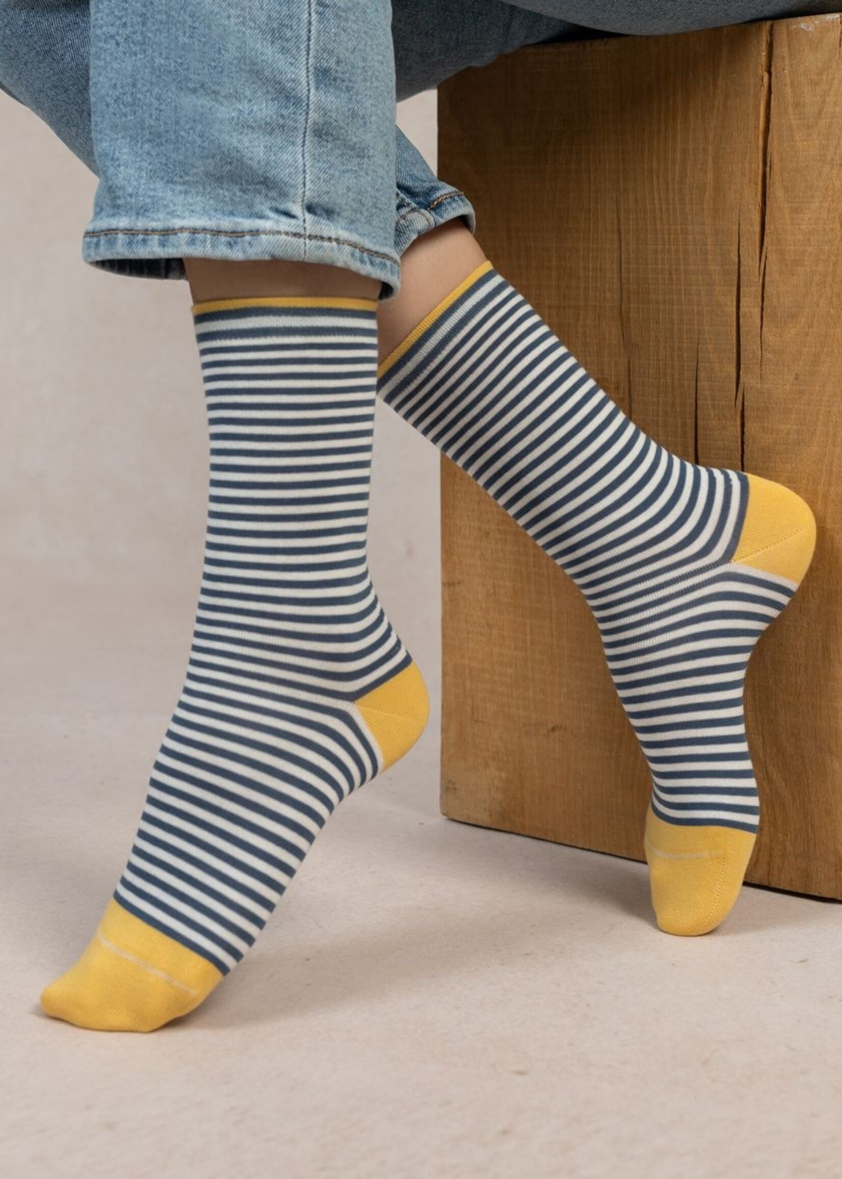 Bleu Forêt Chaussettes BF rayures 6537