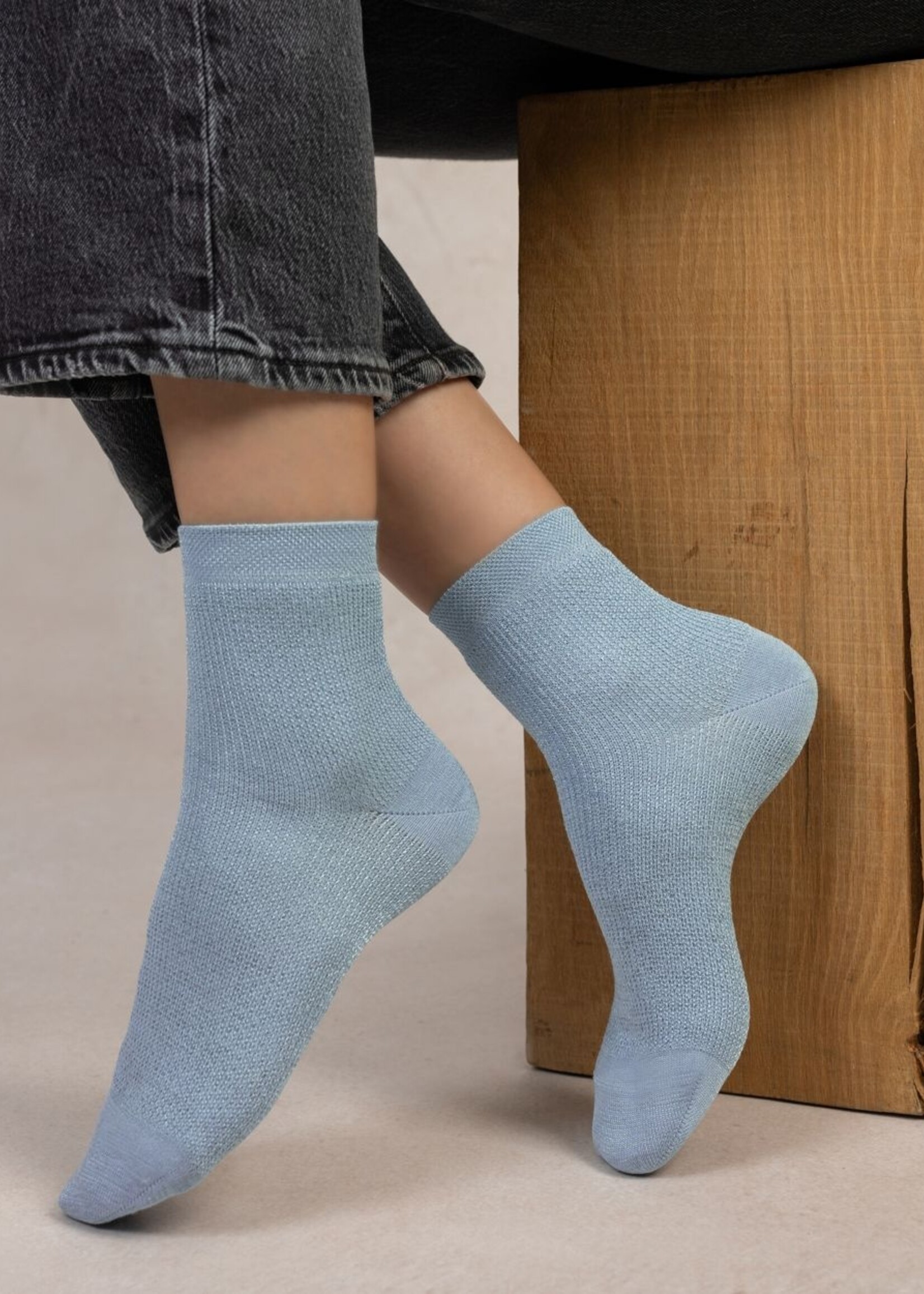 Bleu Forêt Socquettes BF satinées 6551