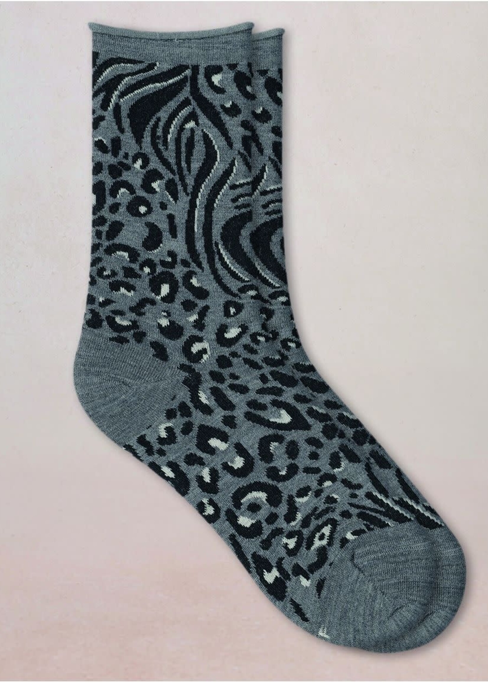 Bleu Forêt Chaussettes BF laine fine peau de bête 6562