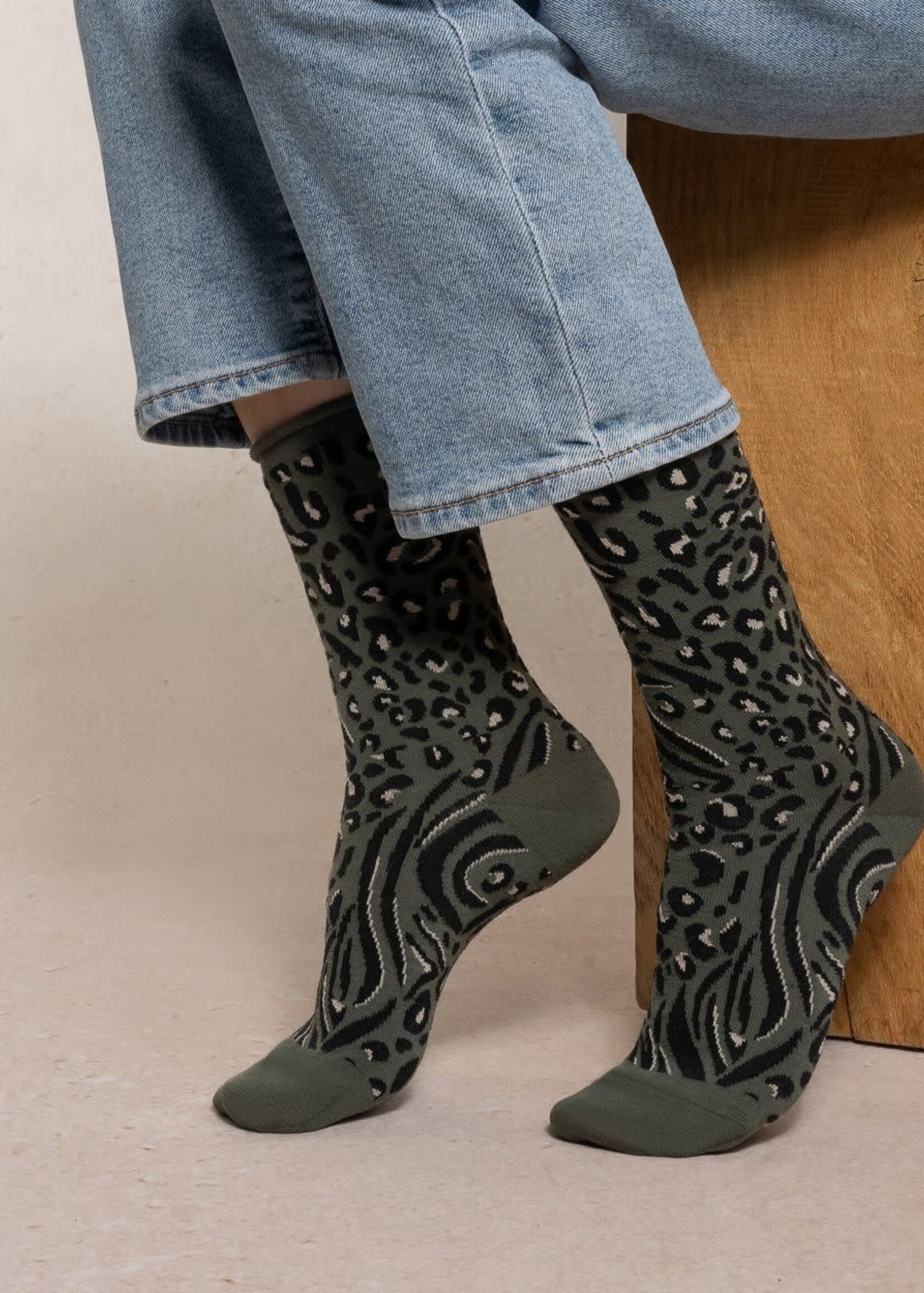 Bleu Forêt Chaussettes BF laine fine peau de bête 6562