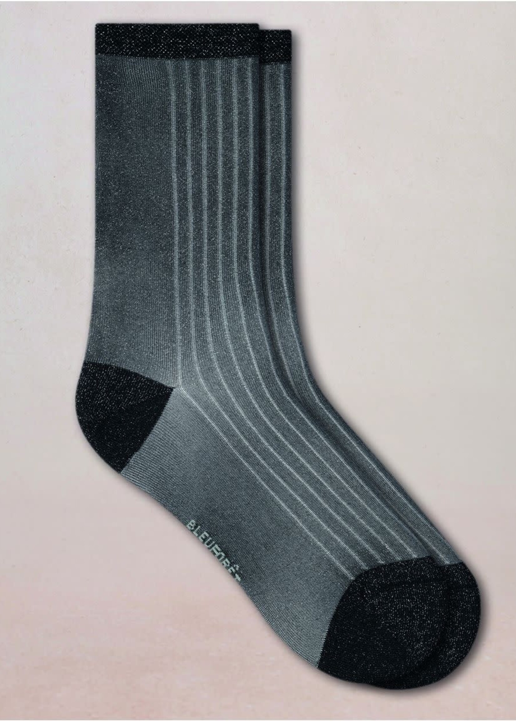 Bleu Forêt Chaussettes BF transparentes à côtes 6587