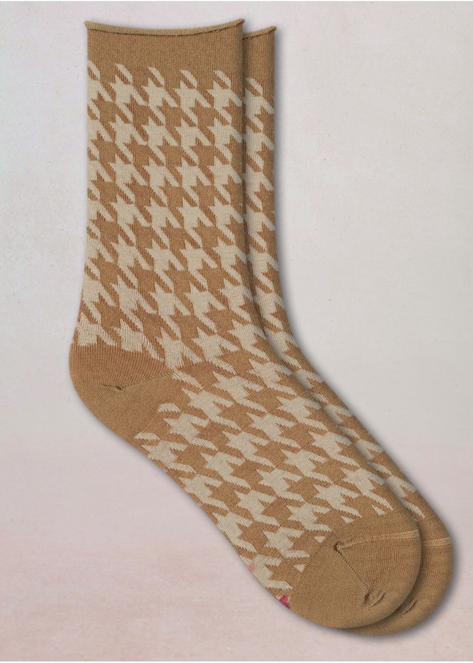 Bleu Forêt Chaussettes BF laine fine pieds de poule 6563