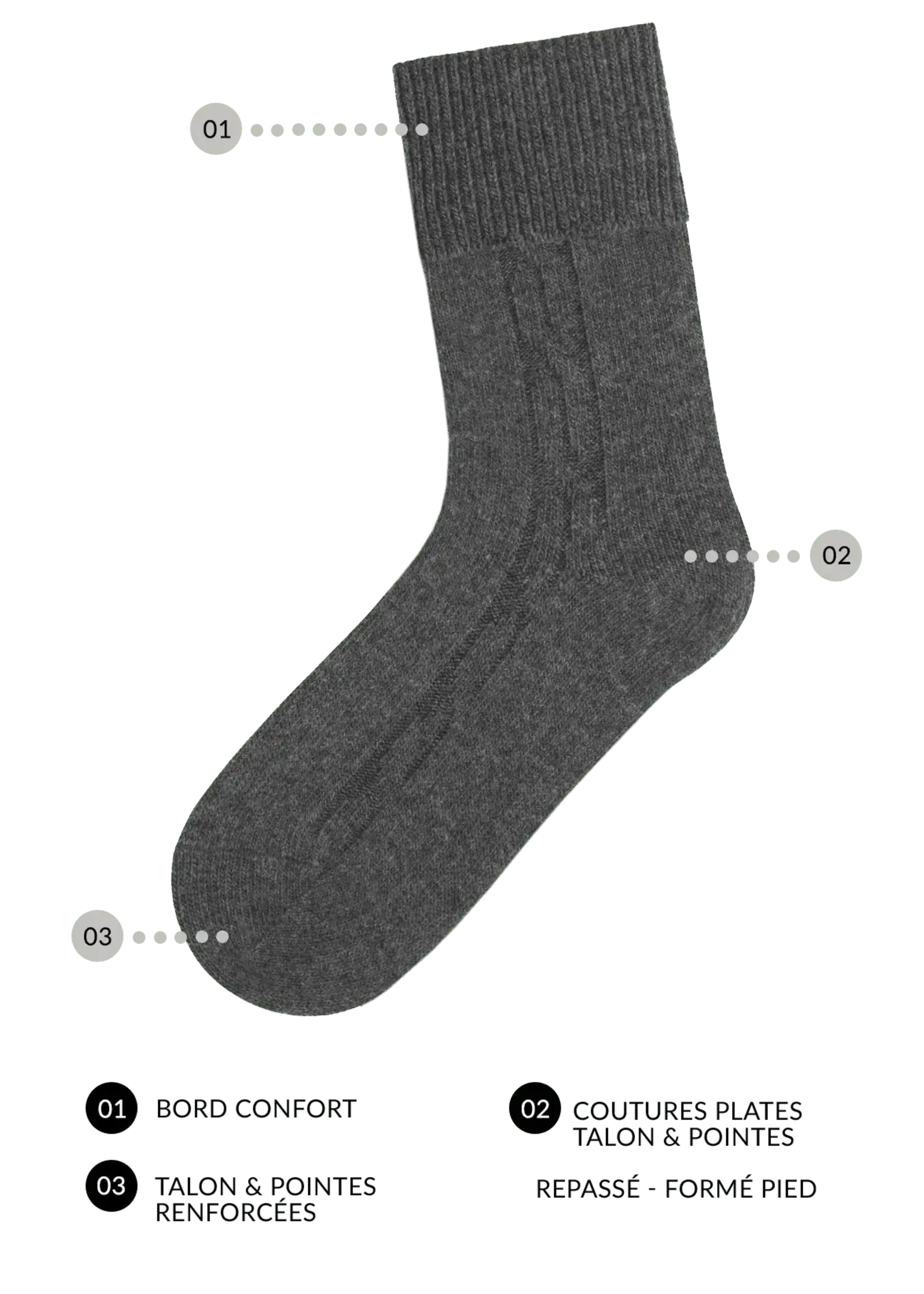 Le Bourget Chaussettes Le Bourget torsadées cachemire 10V8