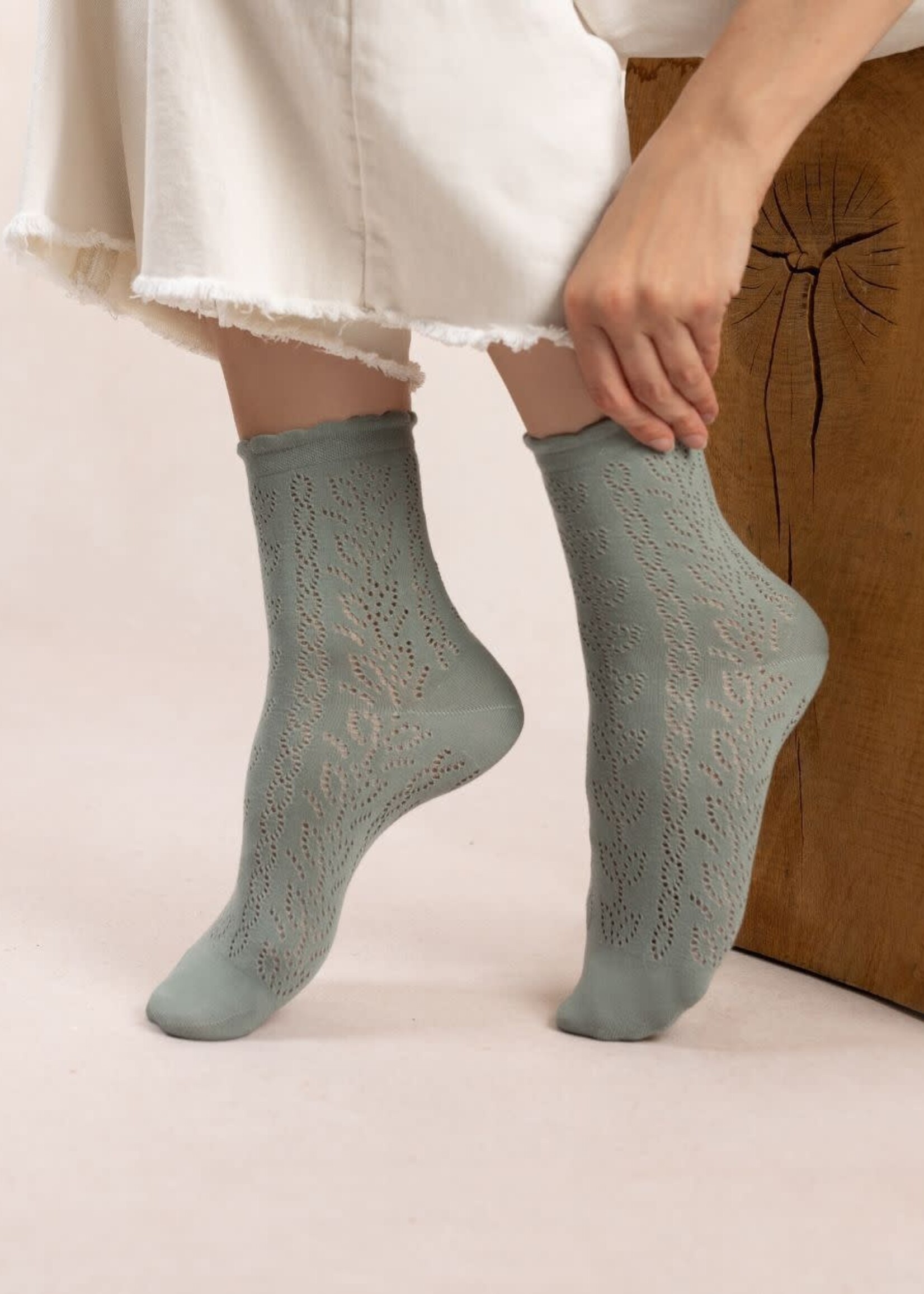 Bleu Forêt Socquettes BF ajourées épis 6532