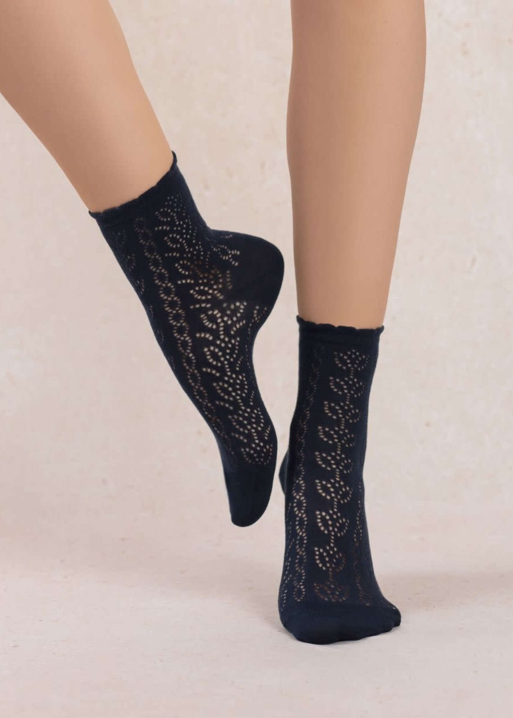 Bleu Forêt Socquettes BF ajourées épis 6532