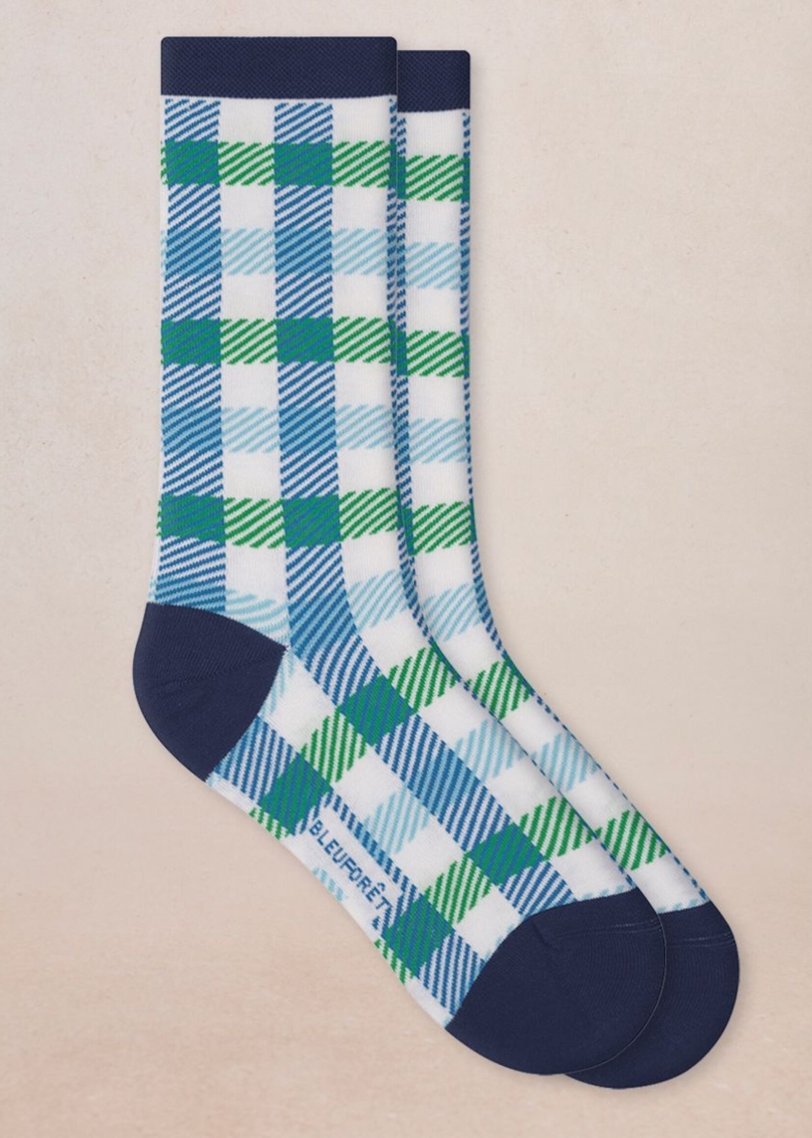 Bleu Forêt Chaussettes BF damier 6610