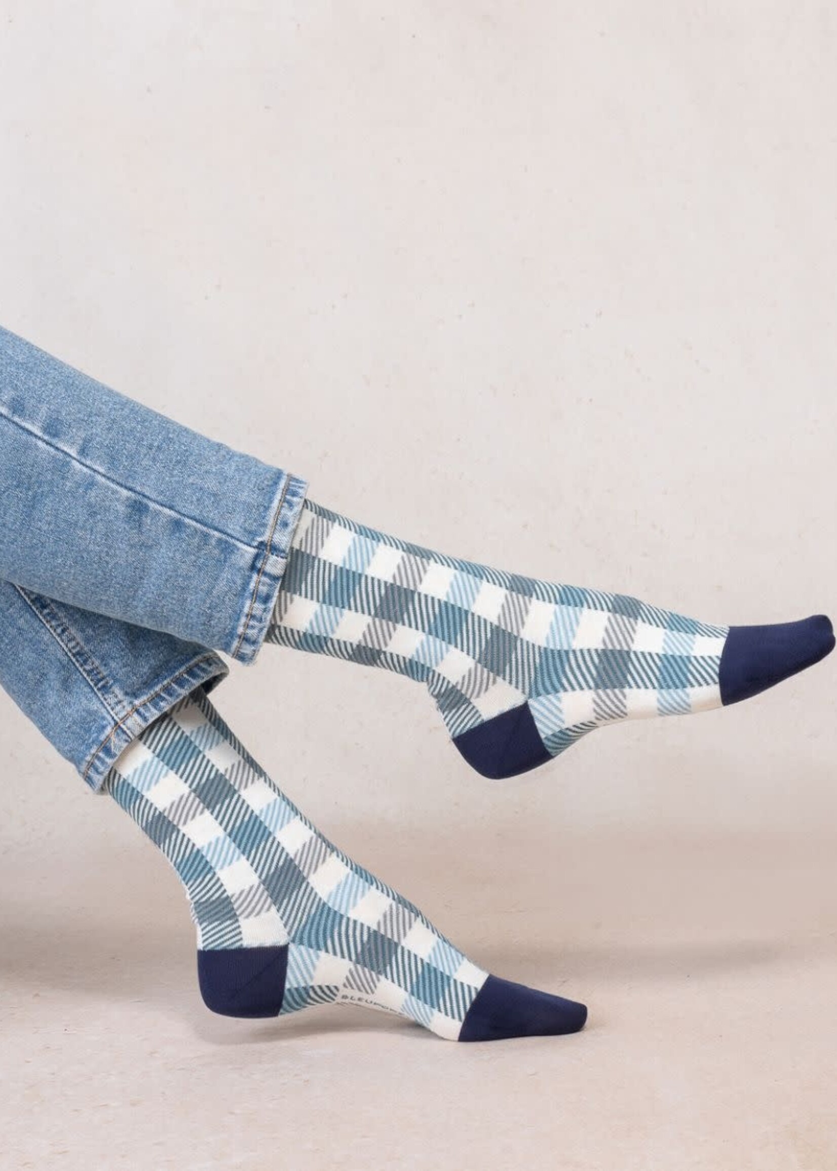 Bleu Forêt Chaussettes BF damier 6610