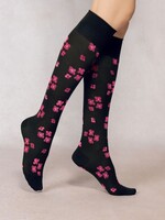 Bleu Forêt Mi-bas BF velouté Floral 6433