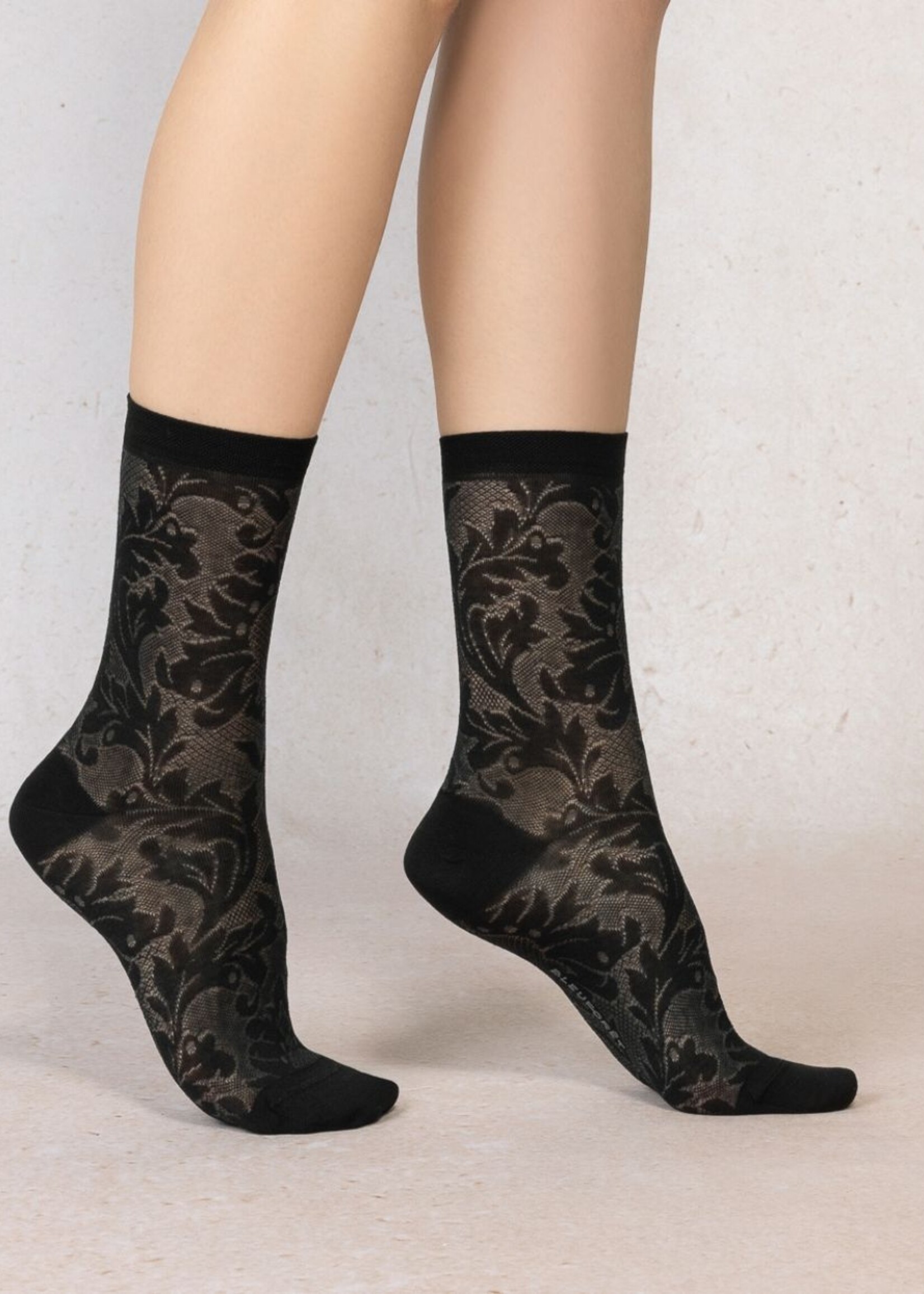 Bleu Forêt Chaussettes BF soie baroque 6621