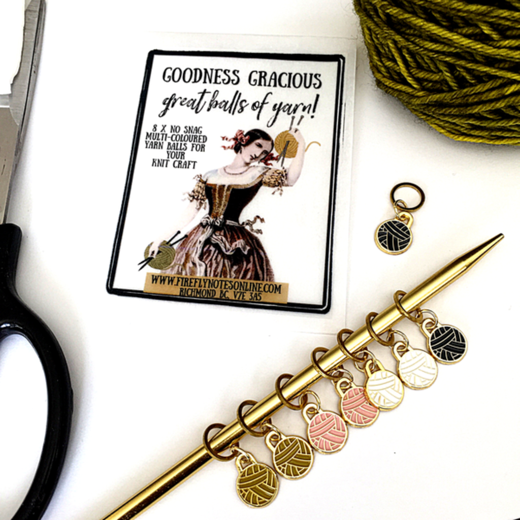 Firefly Notes Yarn Ball Stitch Marker Pack