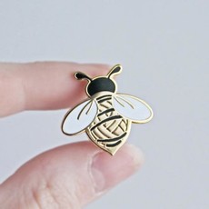 Twill & Print Wooly Bee Enamel Pin