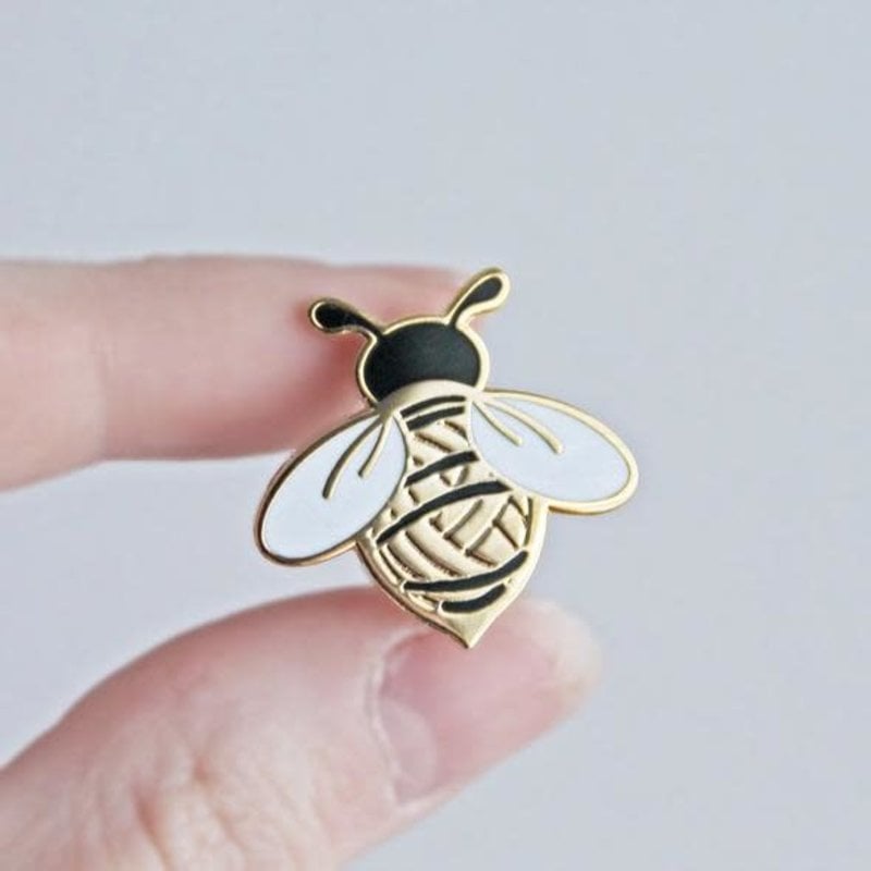 Twill & Print Wooly Bee Enamel Pin