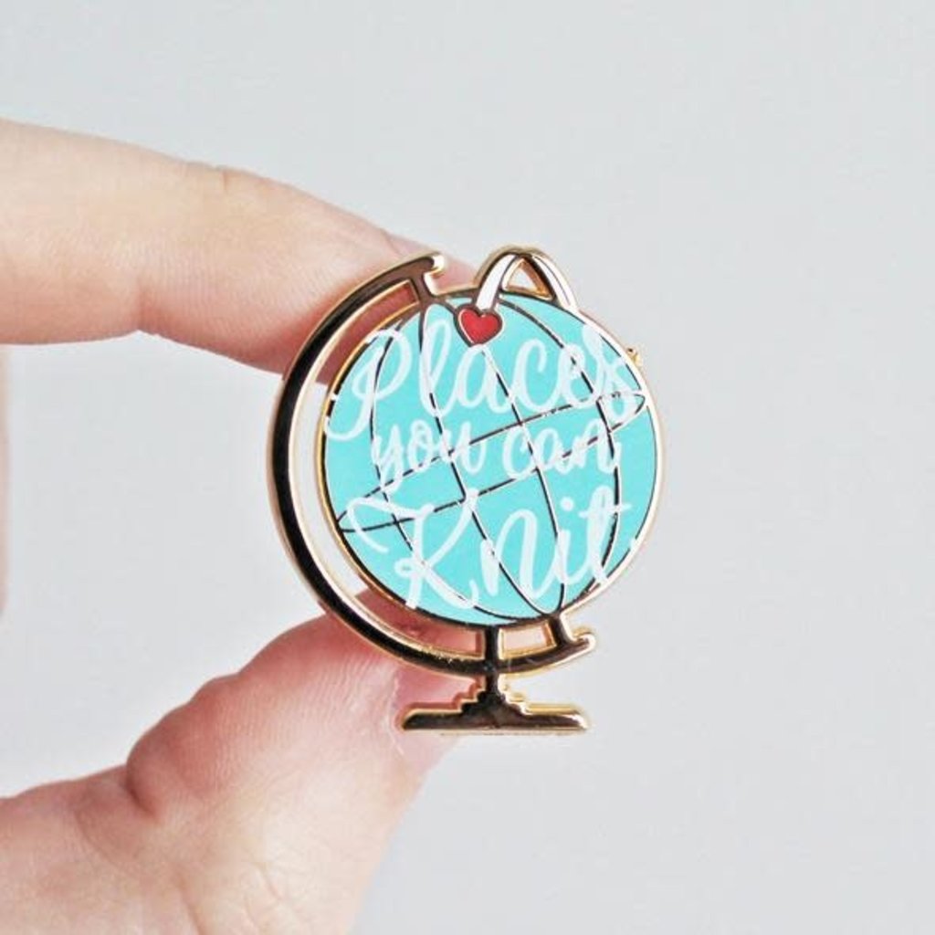 Twill & Print Places You Can Knit Enamel Pin
