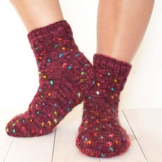 Fleece Artist Honey Thrum Socks