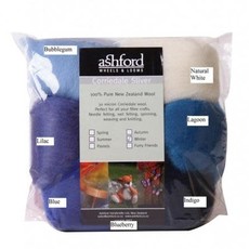 Ashford Corriedale Sliver Packs - 100g (7 colours/pk)