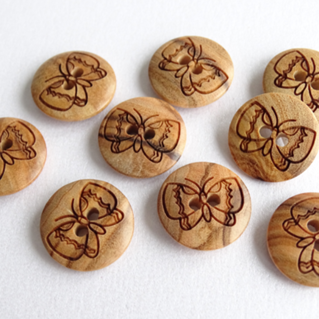 Seco Knopf Butterfly Wood Button 15mm