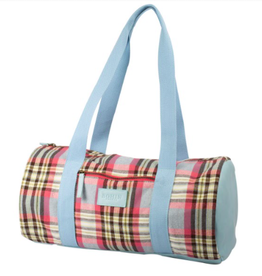 Knitting Bag Blue/Pink Plaid