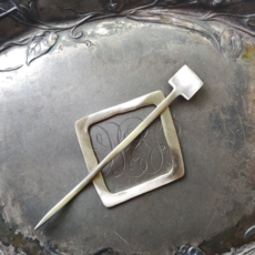 Midcentury Modern Square Cuff/Shawl Pin