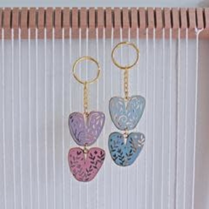 Chunky Knit Keychain (Purple/Pink)