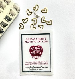Brass Hearts Stitch Markers Pack