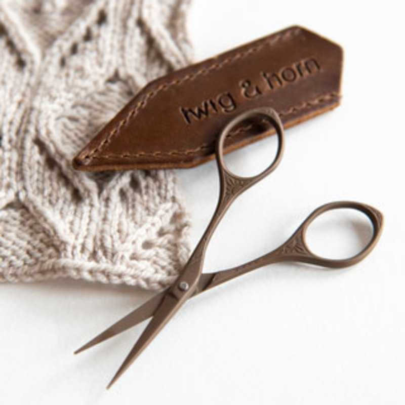 Bronze Yarn Snips w/ Leather Sheath