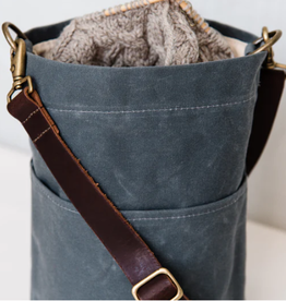 Twig & Horn Waxed Canvas Bucket Bag - Slate