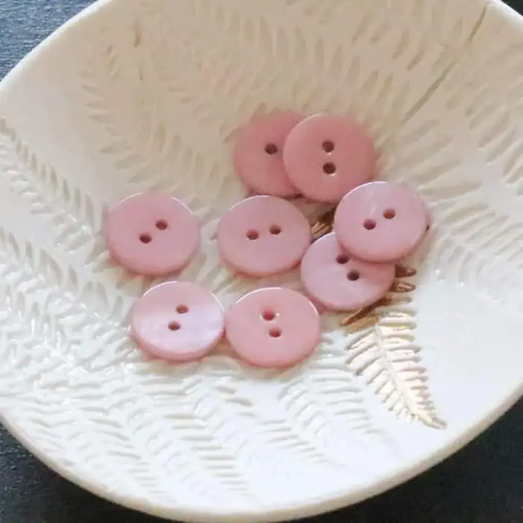 Mother of Pearl Buttons for Sewing and Crafting, Vintage Two Hole and Shank  Buttons ,8 Rose Pink, Bright Pink Assortment .3/4 Inch 