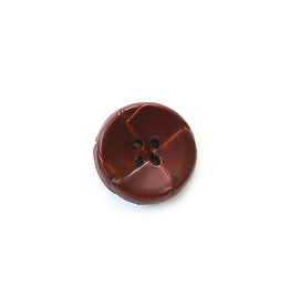 Brown Leather Woven Button